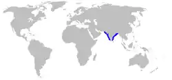 Distribución del tiburón del Ganges