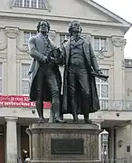 Monumento a Goethe-Schiller en Weimar.