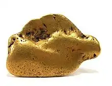 Una pepita de oro de Alaska de un peso de 63.8 gramos.