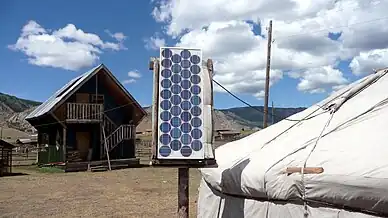 Encendido de una yurta en Mongolia