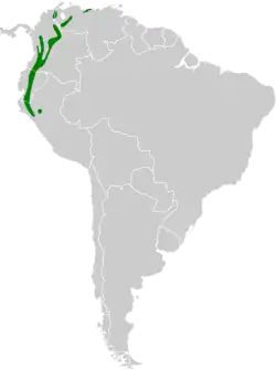 Distribución geográfica del tororoí compadre.