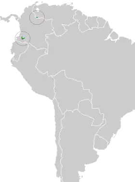 Distribución geográfica del ponchito encapuchado.