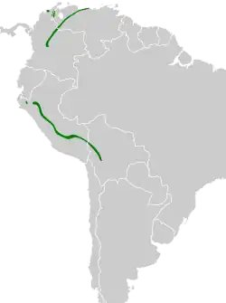 Distribución geográfica del ponchito pechicastaño.