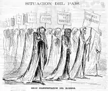 Gran manifestación del hambre, en Gil Blas, 1870.