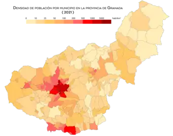 Densidad por municipios 2021