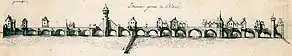 Grabado del puente medieval entre Blois -derecha- y Viena -izquierda- (archivos municipales)