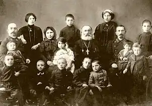 Poncianos griegos (familia sacerdotal) de la región de Tsalka en Georgia; foto de finales del siglo XIX.