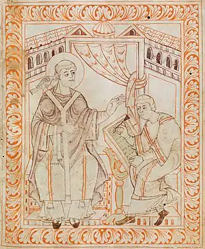 Papa Gregorio I dictando cantos gregorianos.