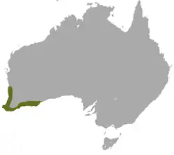 Mapa de distribución de Sminthopsis griseoventer