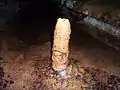 Estalagmita de lava en un tubo volcánico de las islas Azores (Portugal).