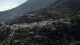 La localidad de Guájar Fondón vista desde Guájar Faragüit, en Los Guájares