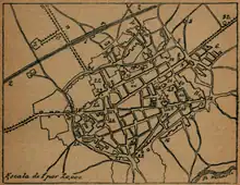 Plano urbano de Alcalá de Henares en 1887.