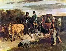 Campesinos de Flagey volviendo del mercado, de Courbet (1850).