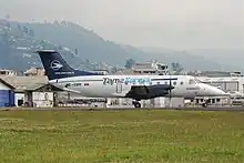 Beechcraft 1900 de SAEREO, operando para TAMExpress en el Aeropuerto Internacional Mariscal Sucre de Quito (2008)