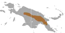 Mapa de distribución de Micromurexia habbema