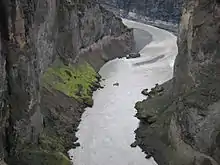 Cañones de Hafrahvammar en el en el Jökulsá á Dal.