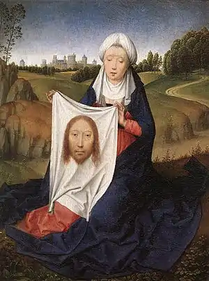 Tabla derecha del Díptico de San Juan y la Verónica, de Hans Memling, ca. 1480.