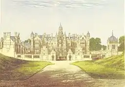 Dibujo de Harlaxton manor