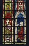 Salomón y la madre verdadera. Vidriera de la catedral de Estrasburgo.