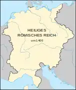 El Sacro Imperio Romano Germánico hacia 1400.