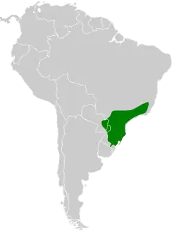 Distribución geográfica del ticotico estriado.