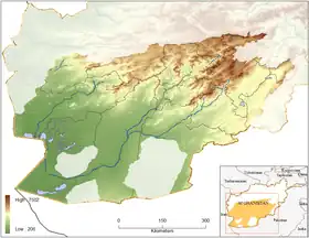 La cuenca del Sistán en Afganistán (corresponde con la cuenca del Helmand)
