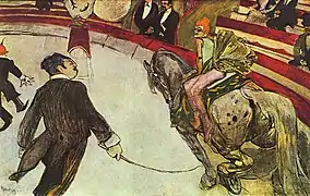 Au cirque Fernando, l'écuyère, de Toulouse-Lautrec (1888).