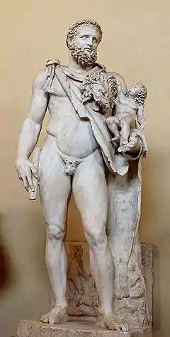 Heracles con el pequeño Télefo, copia romana en mármol de un original griego del siglo IV a. C.