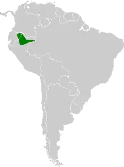 Distribución geográfica del saltarín crestinaranja.