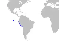 Rango de distribución del suño de Galápagos.