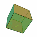 El cubo es pensado por Timeo como una figura cuyos lados puede descomponerse en dos triángulos isósceles.