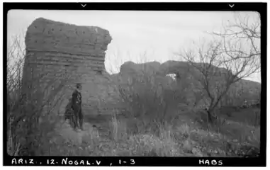 Ruinas del muro más grande de la misión (1940)