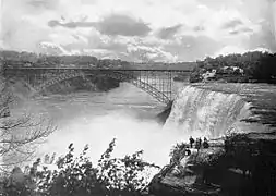 El Puente Upper Steel Arch desde la isla de la Cabra, 1900