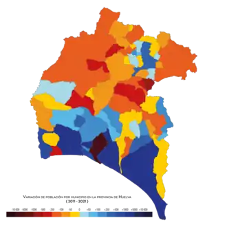 Variación de población entre 2011 y 2021