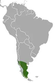 Distribución del zorrino de la Patagonia.