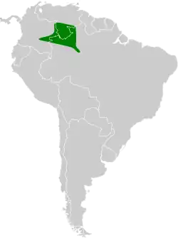 Distribución geográfica del verdillo cabecicastaño.