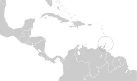 Distribución geográfica del verdillo de Tobago.