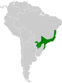 Distribución geográfica del batará goteado.