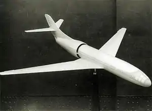 Maqueta del I.A. 36 Cóndor, avión de pasajeros diseñado por Kurt Tank, principios de 1950.