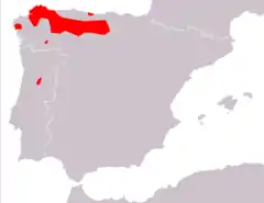 Distribución de Iberolacerta monticola.