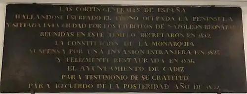 Plaza Conmemorativa Constitución 1812. Museo de las Cortes. Cádiz