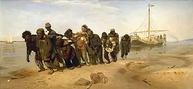 Los sirgadores del Volga, de Iliá Repin, 1870-1873.