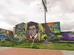Mural de Jaime Garzón, asesinado en Bogotá en 1999.