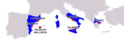 Expansión de la Corona de Aragón por el Mediterráneo.