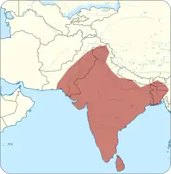 Distribución de la cobra india