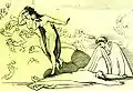 John Flaxman, E caddi come corpo morto cade (Paolo y Francesca), 1802