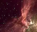 Un cercano-arriba de un IRDC en el Spitzer imagen.