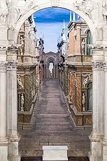 Escena del Teatro Olímpico, de Palladio, 1580.