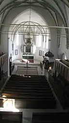 Interior de la iglesia desde la tribuna del órgano