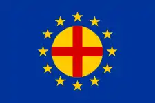 Bandera de la Unión Internacional Paneuropea (las estrellas se añadieron tras la creación de la bandera de Europa).